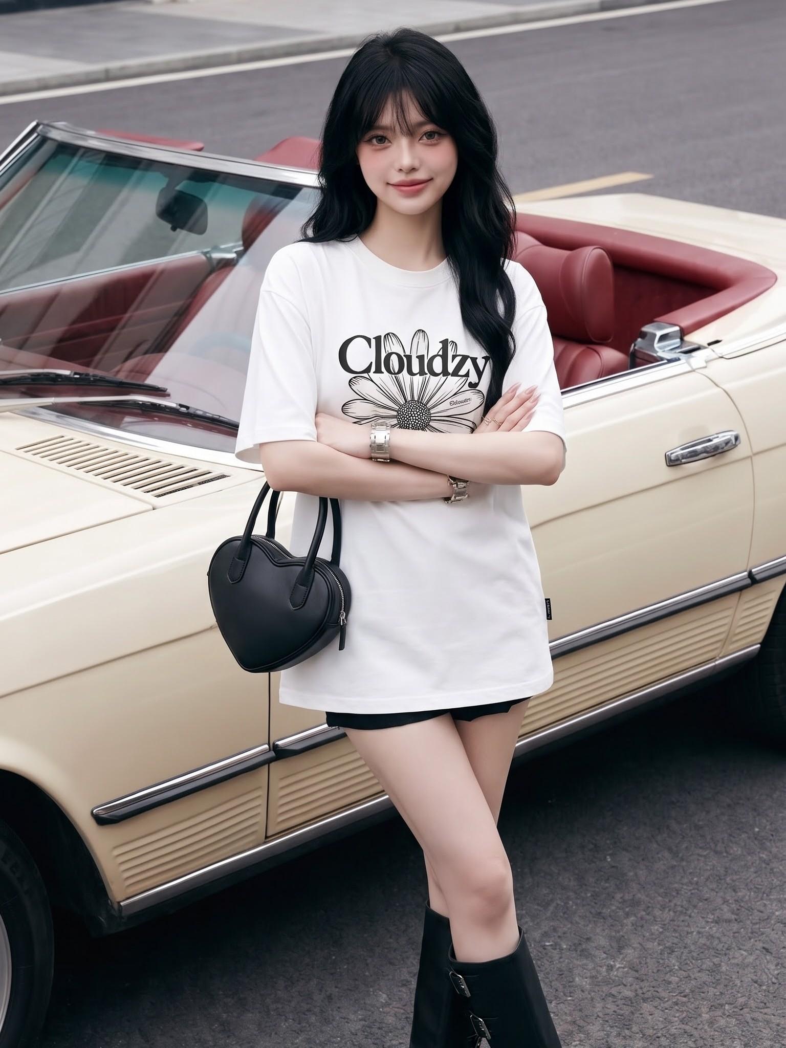 [NEW] Áo thun oversize CLOUDZY in hình hoa cúc 100% cotton 250gsm áo phông form rộng nam nữ unisex local brand POSY