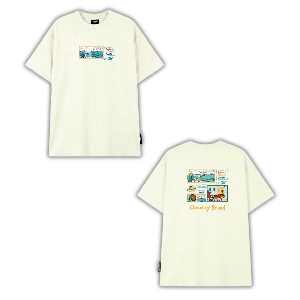 [NEW] Áo thun oversize CLOUDZY in chữ vải cotton 100% 250gsm form rộng nam nữ áo phông local brand streetwear DISCOVER
