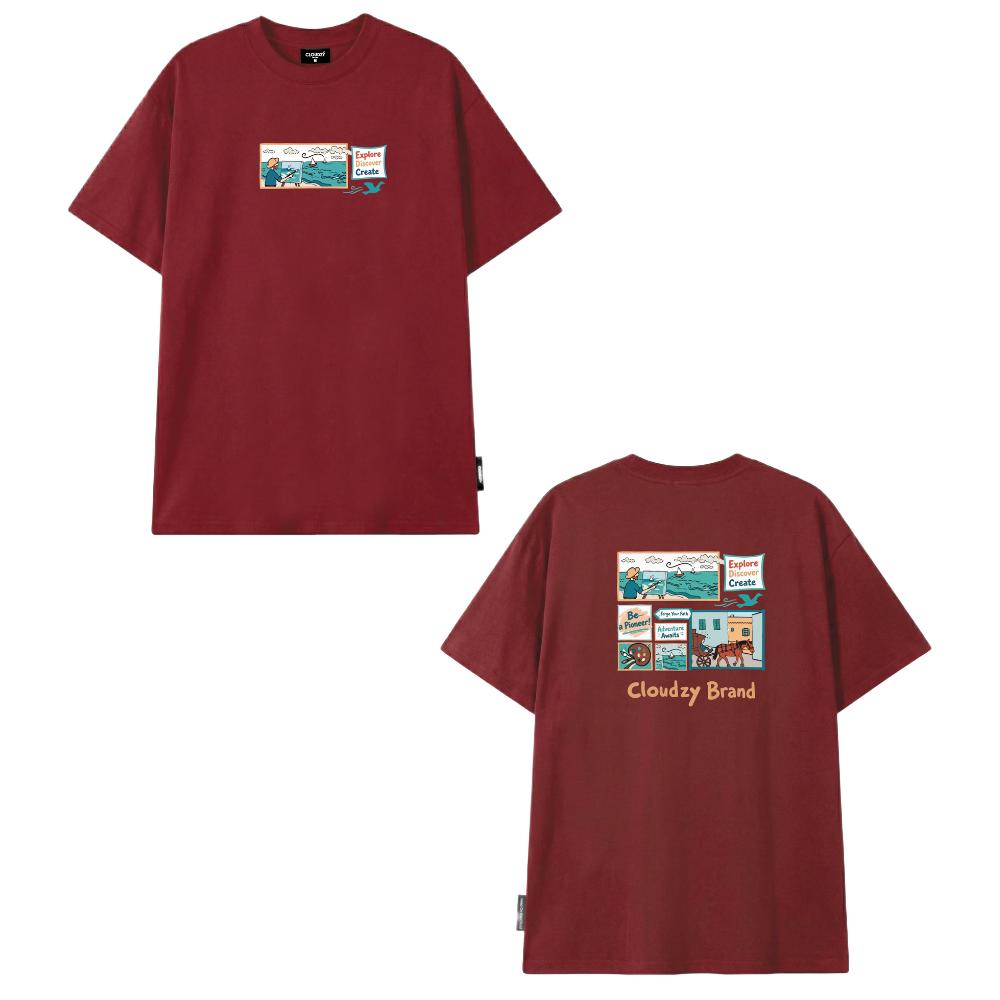 [NEW] Áo thun oversize CLOUDZY in chữ vải cotton 100% 250gsm form rộng nam nữ áo phông local brand streetwear DISCOVER