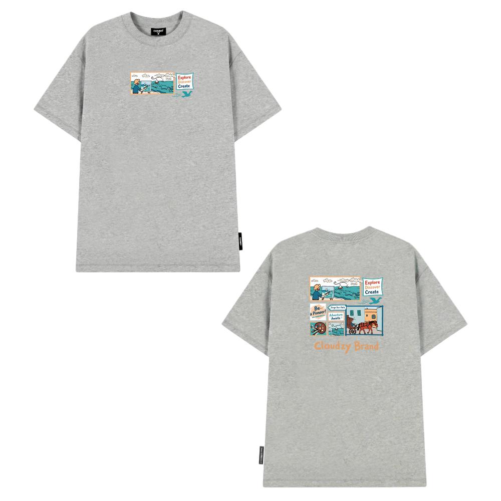 [NEW] Áo thun oversize CLOUDZY in chữ vải cotton 100% 250gsm form rộng nam nữ áo phông local brand streetwear DISCOVER
