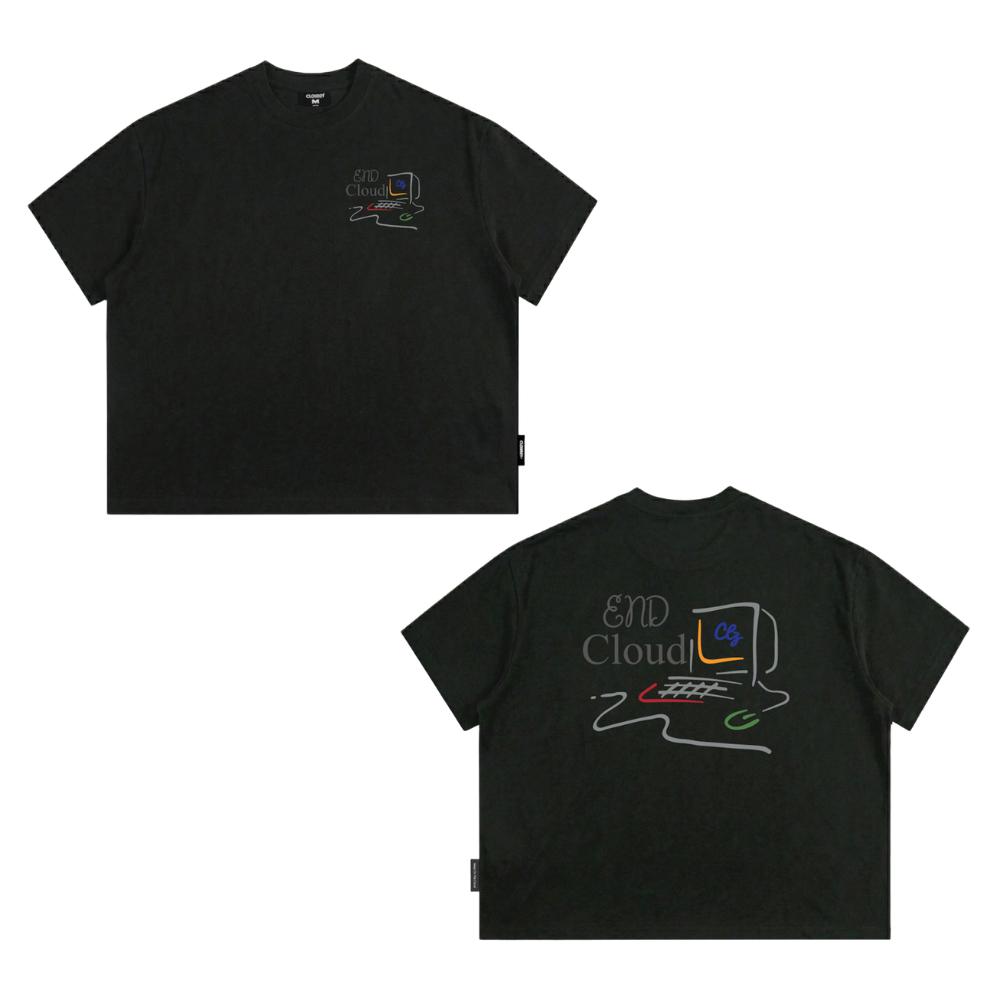 [NEW] Áo thun boxy CLOUDZY in hình máy tính retro 100% cotton 250gsm dày dặn áo phông form rộng nam nữ unisex END