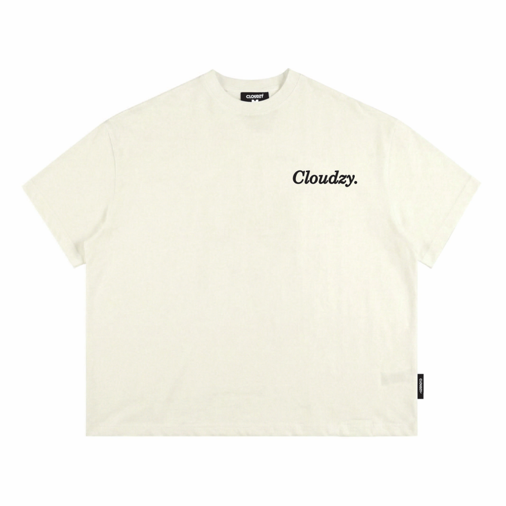 Áo thun boxy CLOUDZY phong cách streetwear in chữ ký 100% cotton 250GSM dày dặn áo phông boxy nam nữ BOX CORE