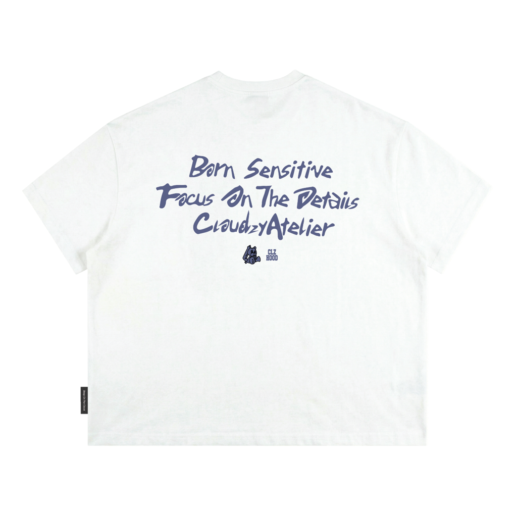 Áo thun boxy tee local brand Cloudzy unisex phông tay lỡ nữ cotton phối màu form rộng boxy SENSITIVE