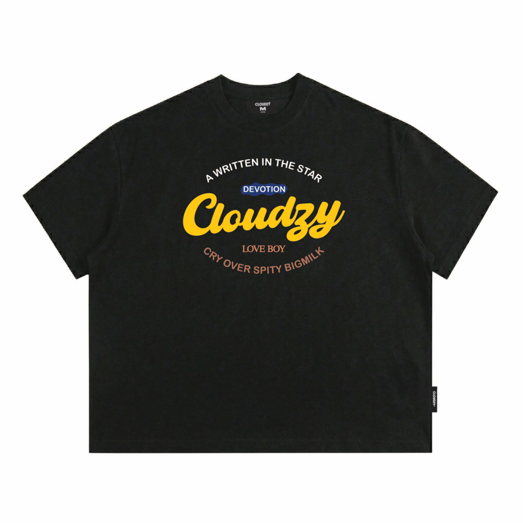 Áo thun boxy tee local brand Cloudzy unisex phông tay lỡ nữ cotton phối màu form rộng boxy DEVOTION