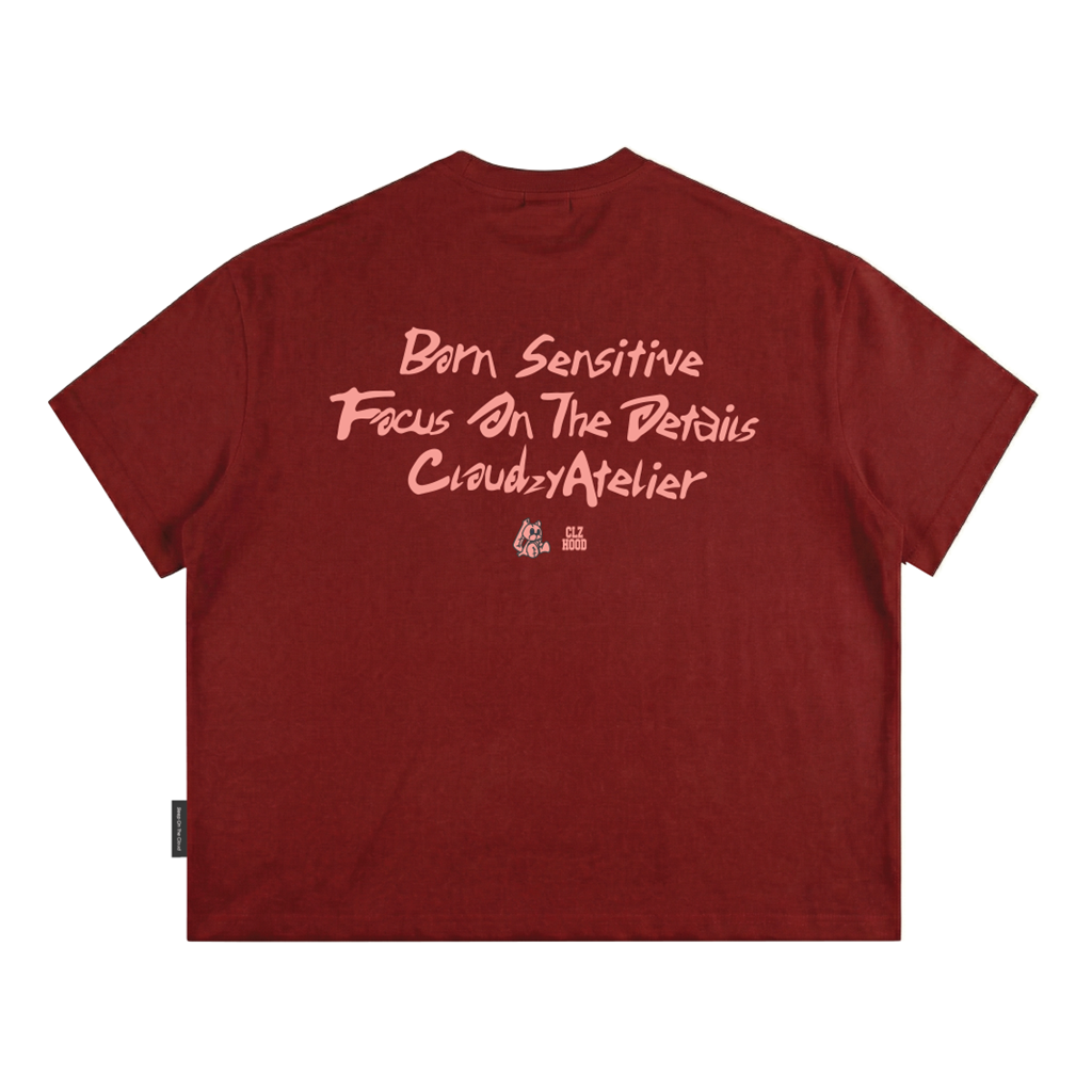 Áo thun boxy tee local brand Cloudzy unisex phông tay lỡ nữ cotton phối màu form rộng boxy SENSITIVE