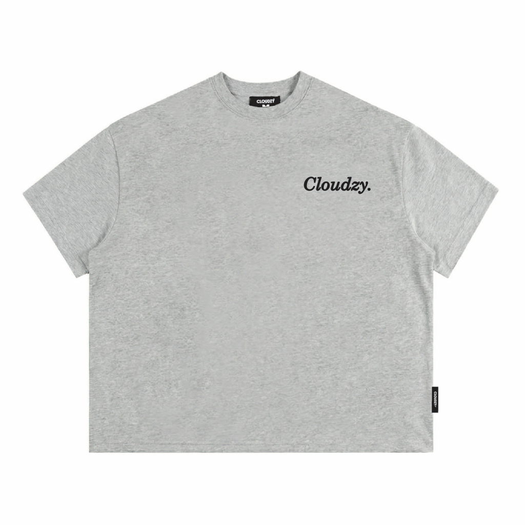 Áo thun boxy CLOUDZY phong cách streetwear in chữ ký 100% cotton 250GSM dày dặn áo phông boxy nam nữ BOX CORE
