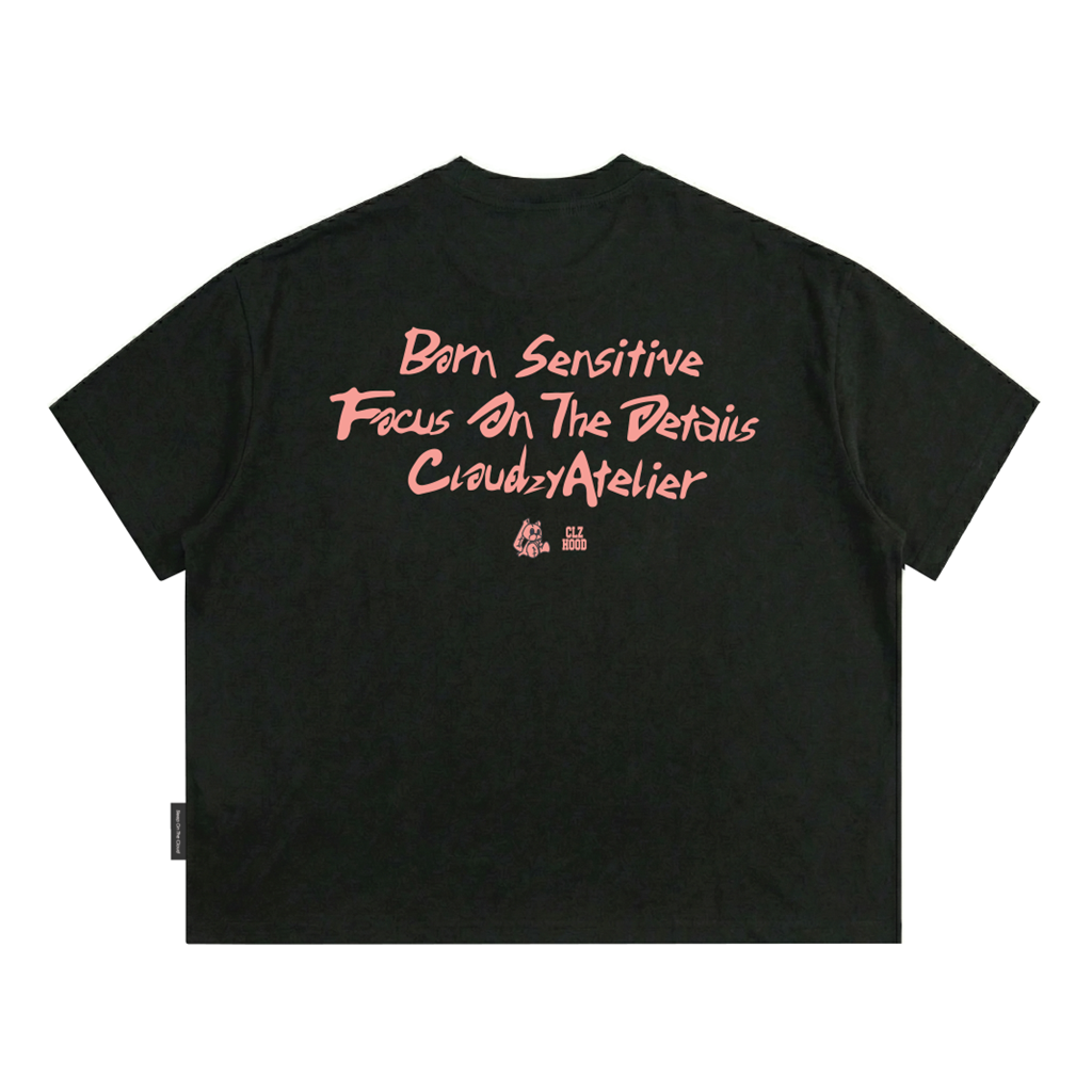 Áo thun boxy tee local brand Cloudzy unisex phông tay lỡ nữ cotton phối màu form rộng boxy SENSITIVE