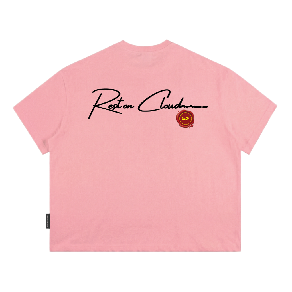 Áo thun boxy CLOUDZY form boxy local brand in chữ ký con dấu 100% cotton 250GSM dày dặn áo phông unisex nam nữ REST
