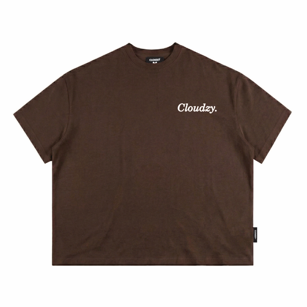 Áo thun boxy CLOUDZY phong cách streetwear in chữ ký 100% cotton 250GSM dày dặn áo phông boxy nam nữ BOX CORE
