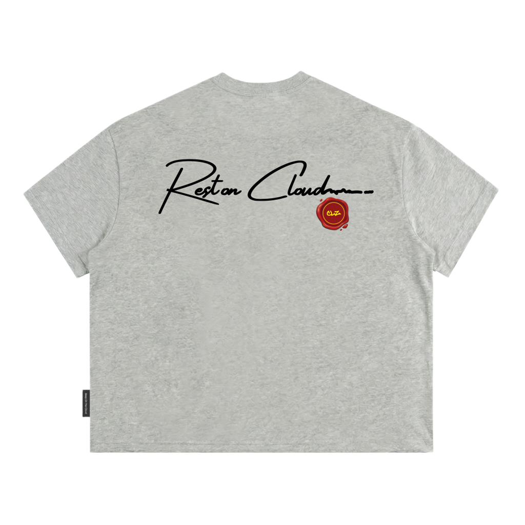 Áo thun boxy CLOUDZY form boxy local brand in chữ ký con dấu 100% cotton 250GSM dày dặn áo phông unisex nam nữ REST