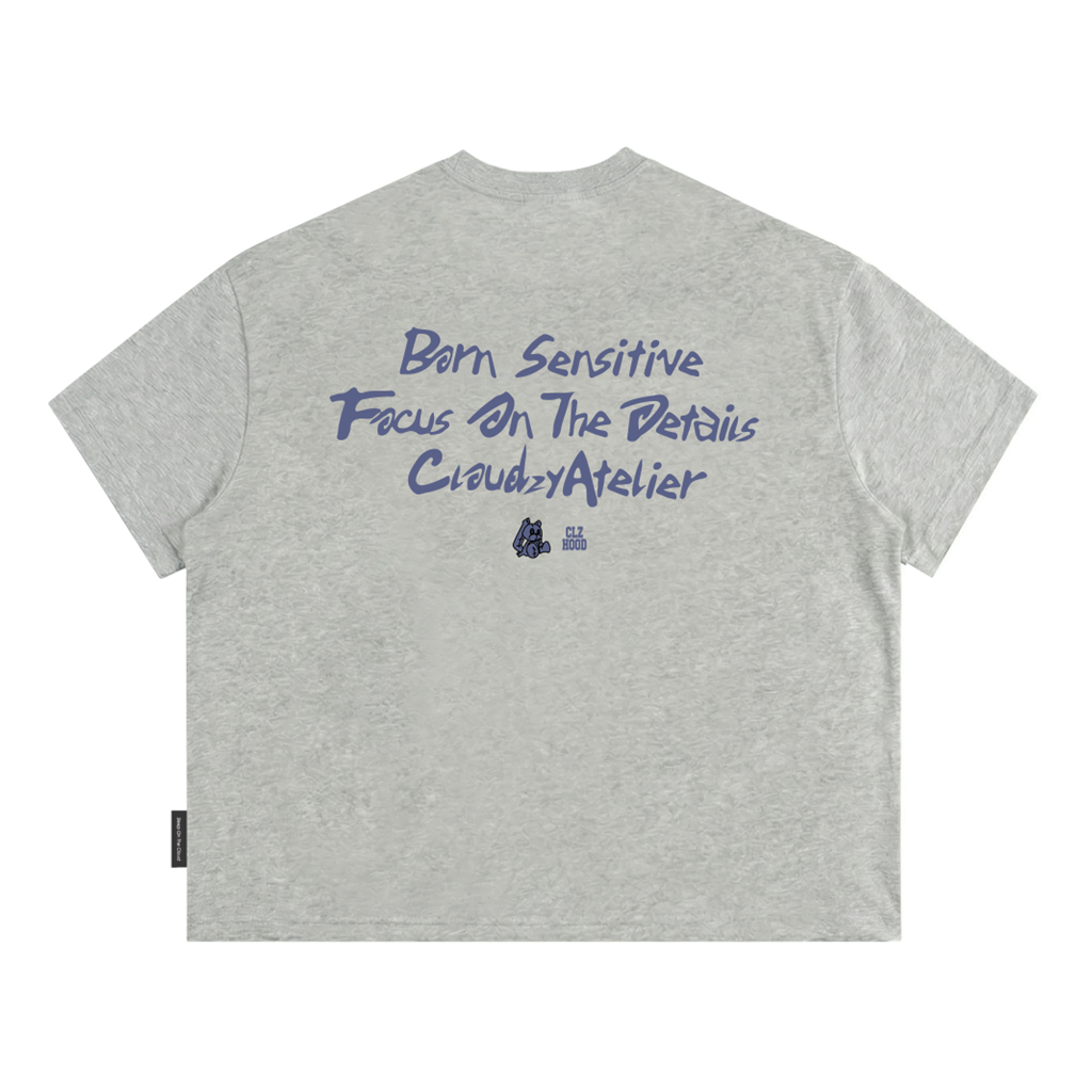 Áo thun boxy tee local brand Cloudzy unisex phông tay lỡ nữ cotton phối màu form rộng boxy SENSITIVE