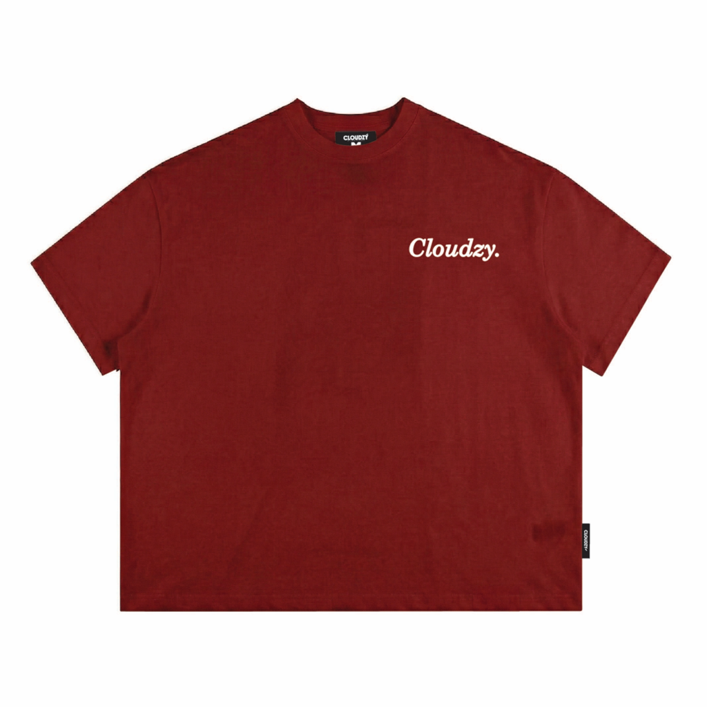 Áo thun boxy CLOUDZY phong cách streetwear in chữ ký 100% cotton 250GSM dày dặn áo phông boxy nam nữ BOX CORE