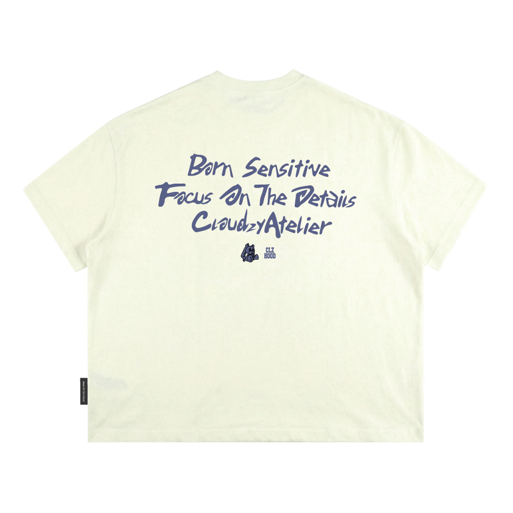 Áo thun boxy tee local brand Cloudzy unisex phông tay lỡ nữ cotton phối màu form rộng boxy SENSITIVE