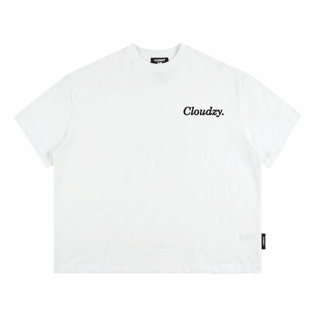 Áo thun boxy CLOUDZY phong cách streetwear in chữ ký 100% cotton 250GSM dày dặn áo phông boxy nam nữ BOX CORE