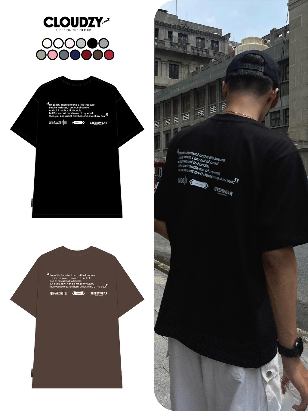 Áo thun nữ nam unisex tay lỡ phông local brand form rộng teen cổ tròn oversize CLOUDZY BE LOVED