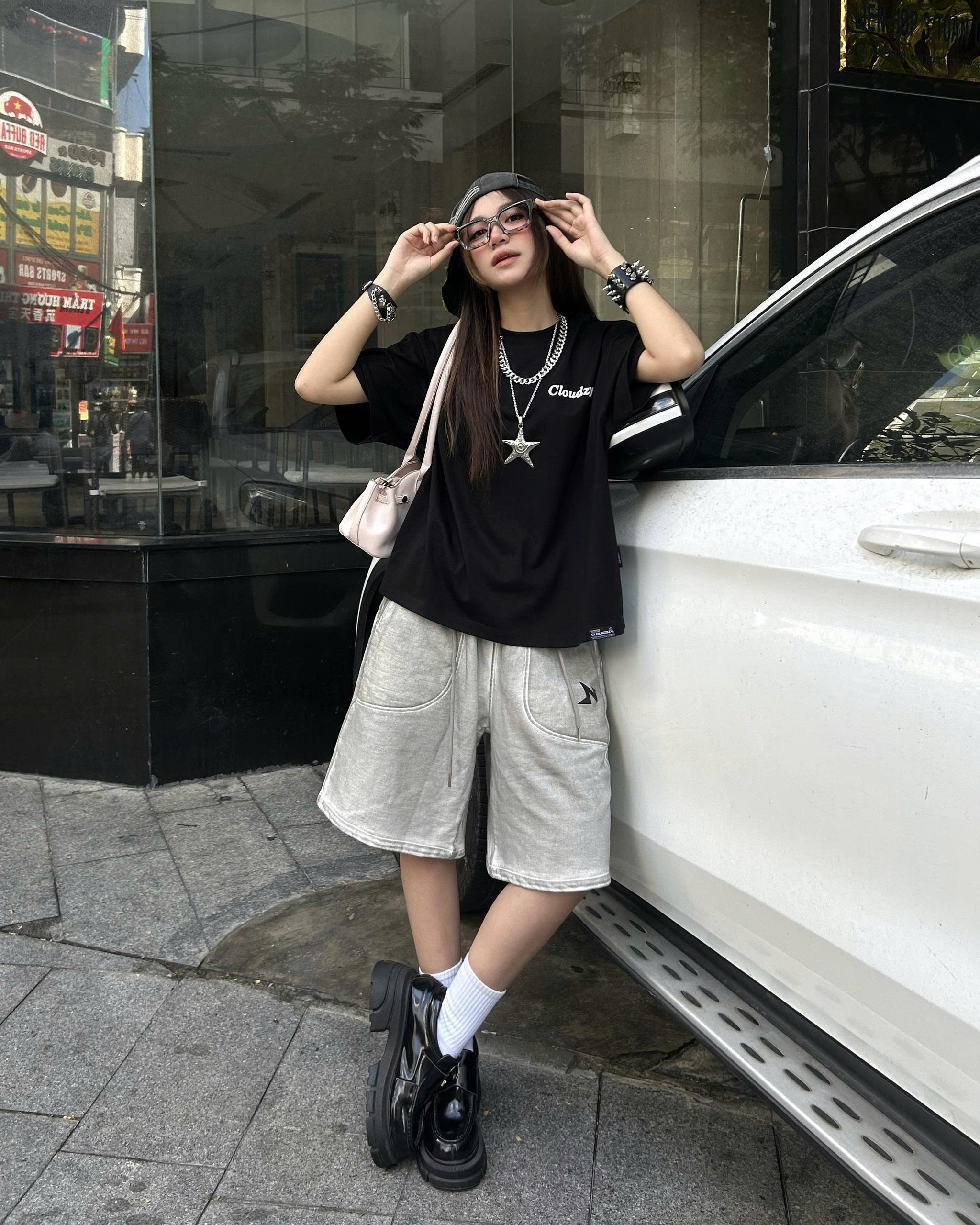 Áo thun boxy CLOUDZY phong cách streetwear in chữ ký 100% cotton 250GSM dày dặn áo phông boxy nam nữ BOX CORE
