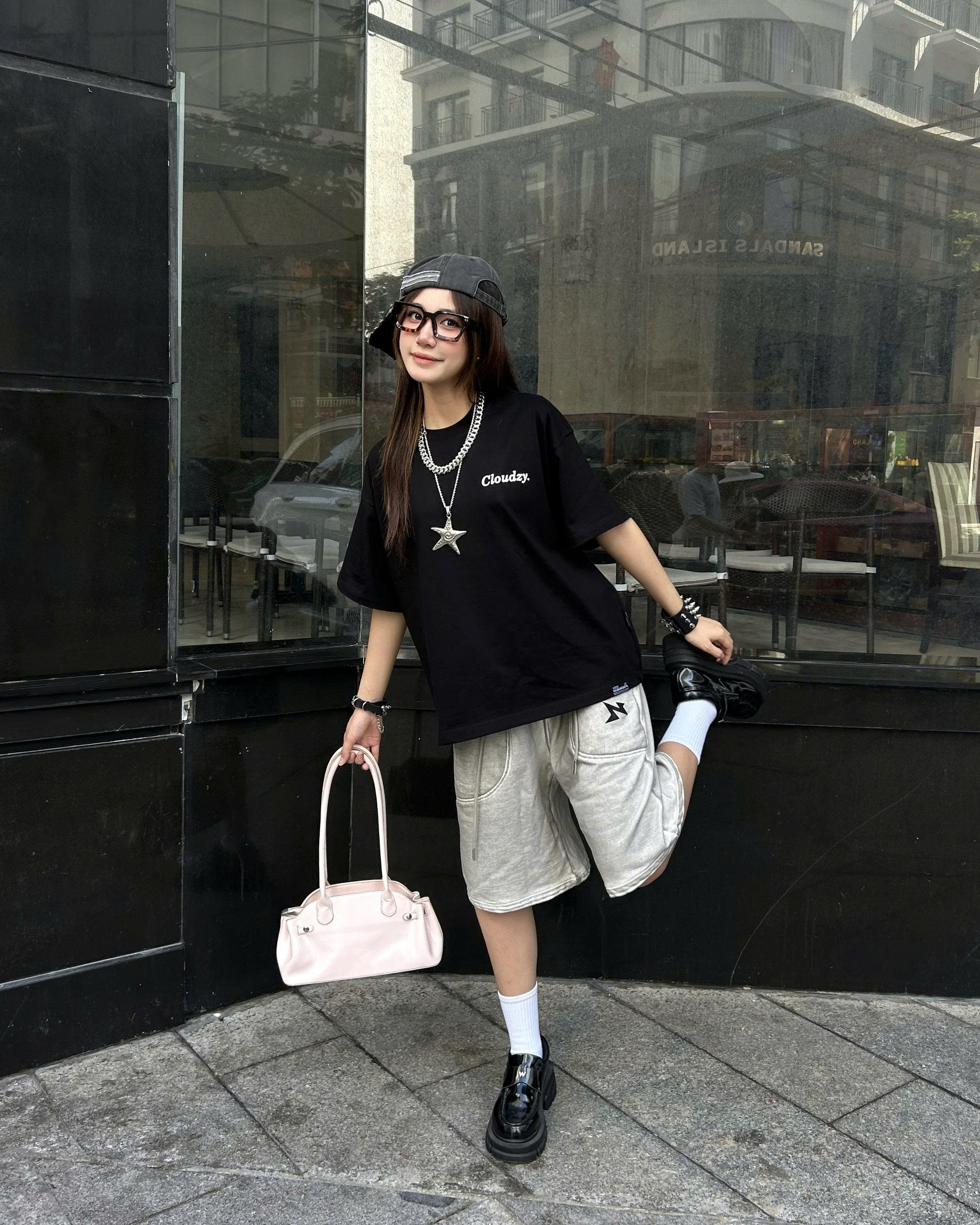 Áo thun boxy CLOUDZY phong cách streetwear in chữ ký 100% cotton 250GSM dày dặn áo phông boxy nam nữ BOX CORE