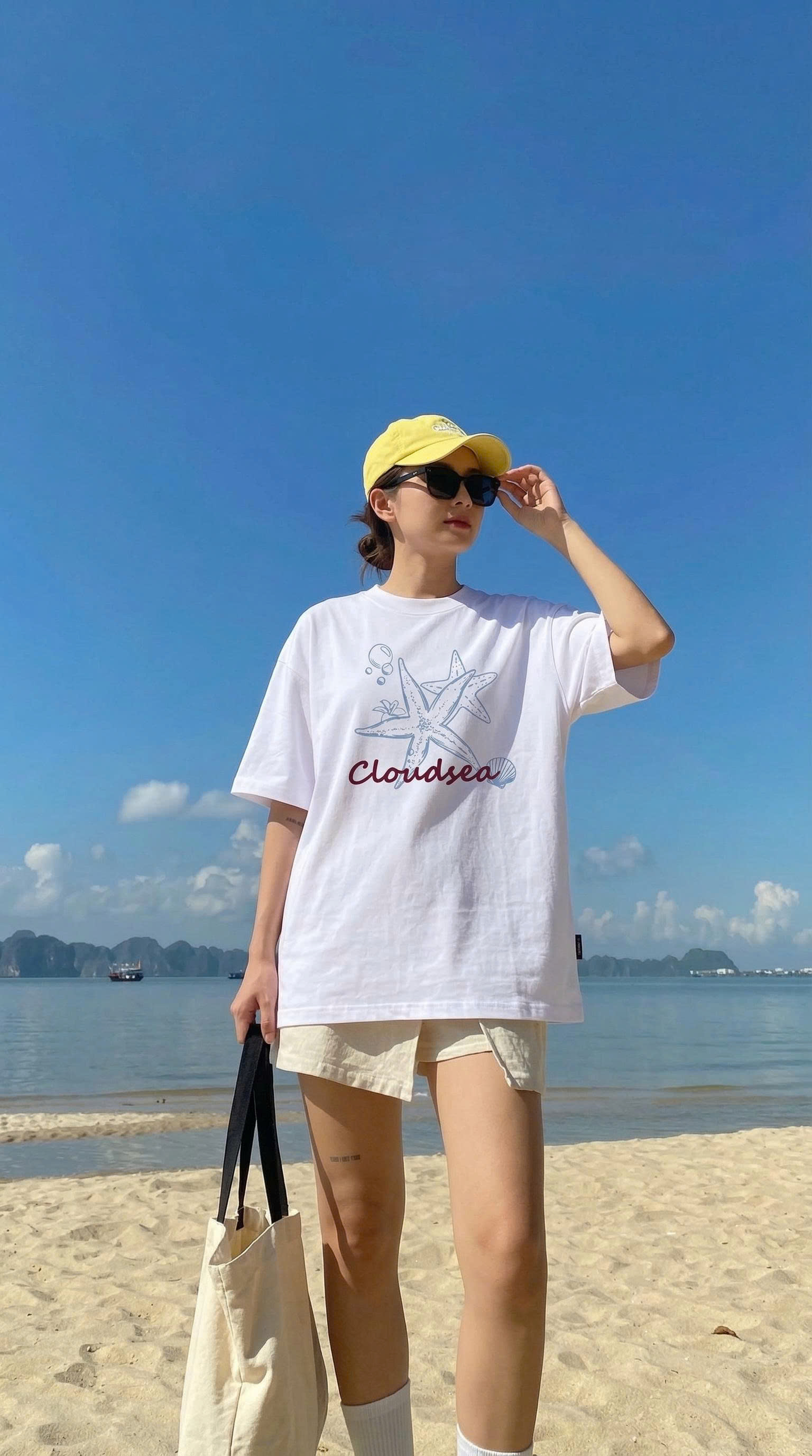 Áo thun boxy local brand CLOUDZY in hình 100% cotton 250gsm dày dặn áo phông form rộng nam nữ unisex mùa hè SEA