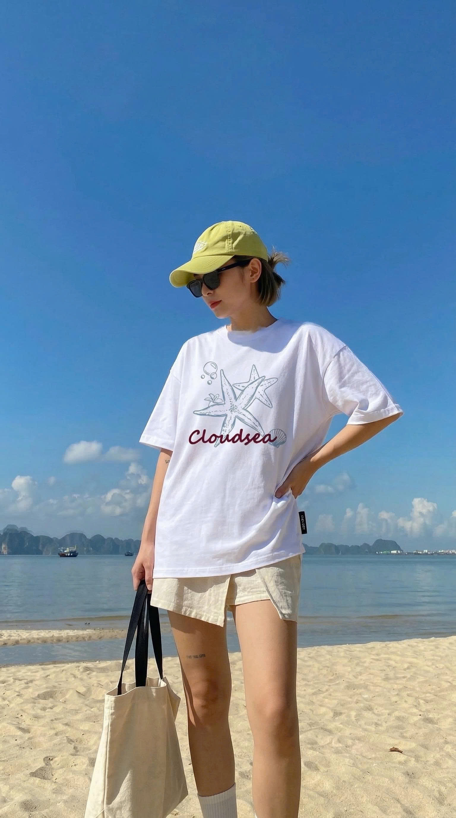 Áo thun boxy local brand CLOUDZY in hình 100% cotton 250gsm dày dặn áo phông form rộng nam nữ unisex mùa hè SEA