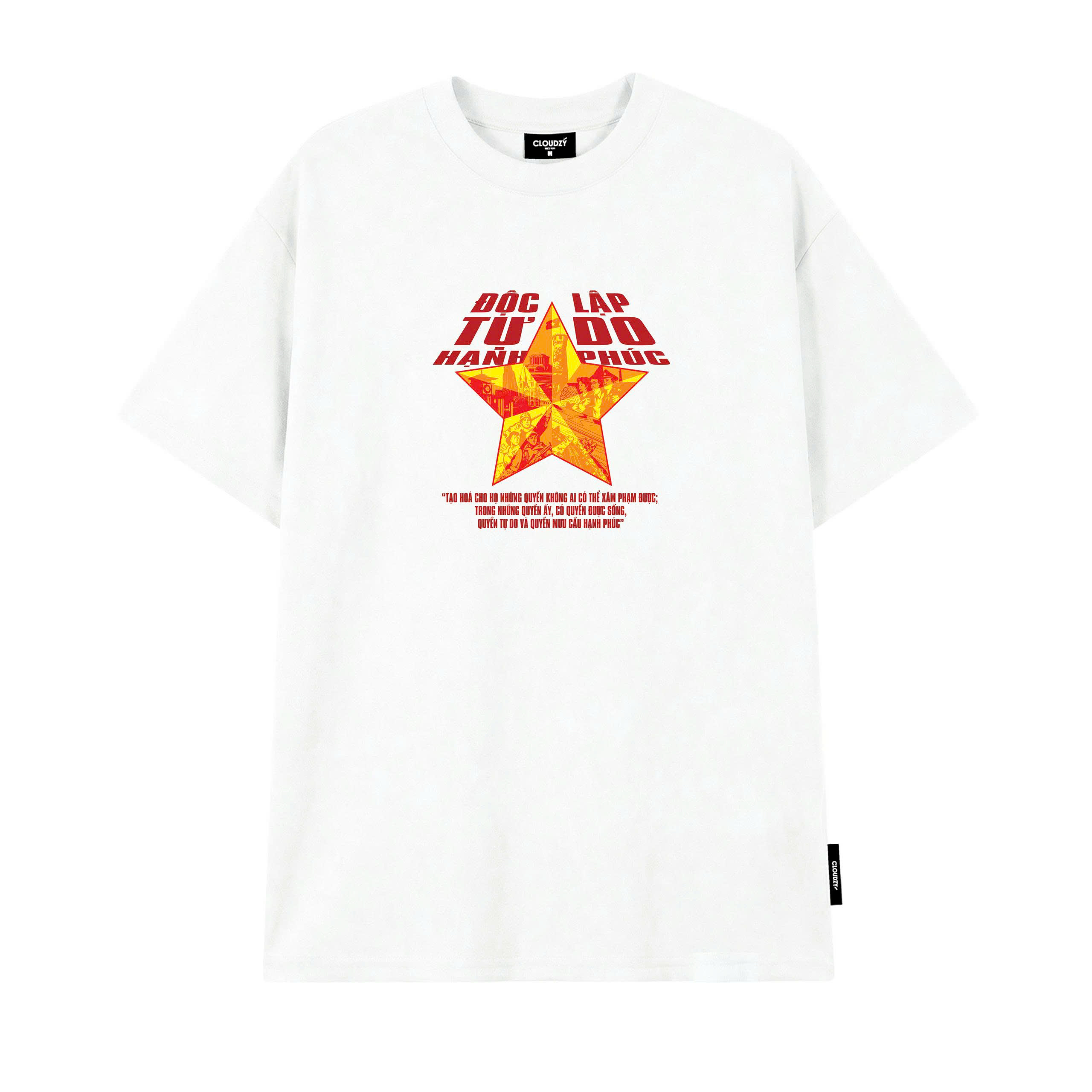 Áo phông unisex nữ nam Việt Nam tay lỡ phông local brand form rộng teen cổ tròn CLOUDZY DA VÀNG
