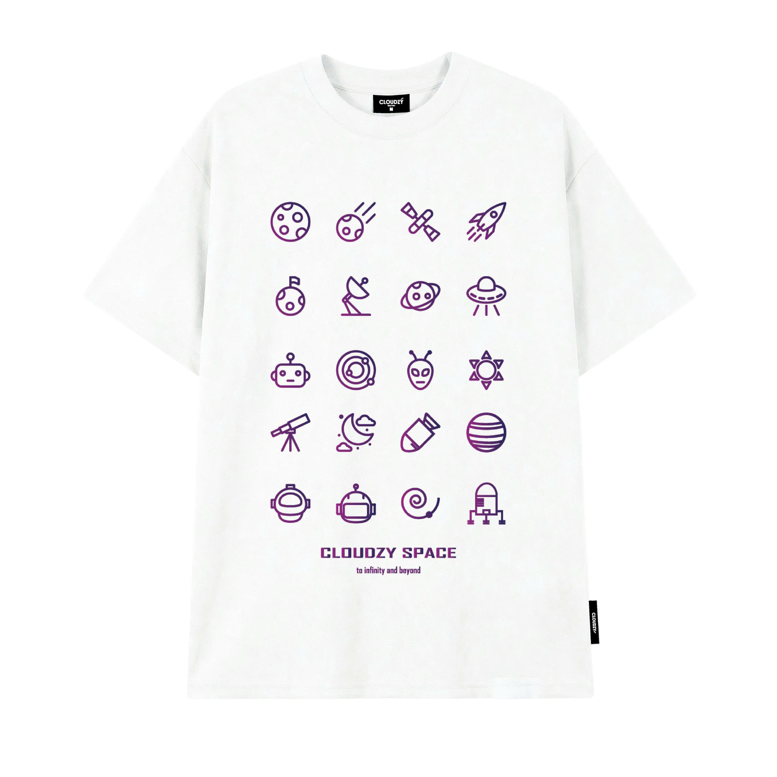 Áo phông nam nữ unisex tay lỡ thun form rộng basic local brand cổ tròn cotton oversize CLOUDZY SPACE