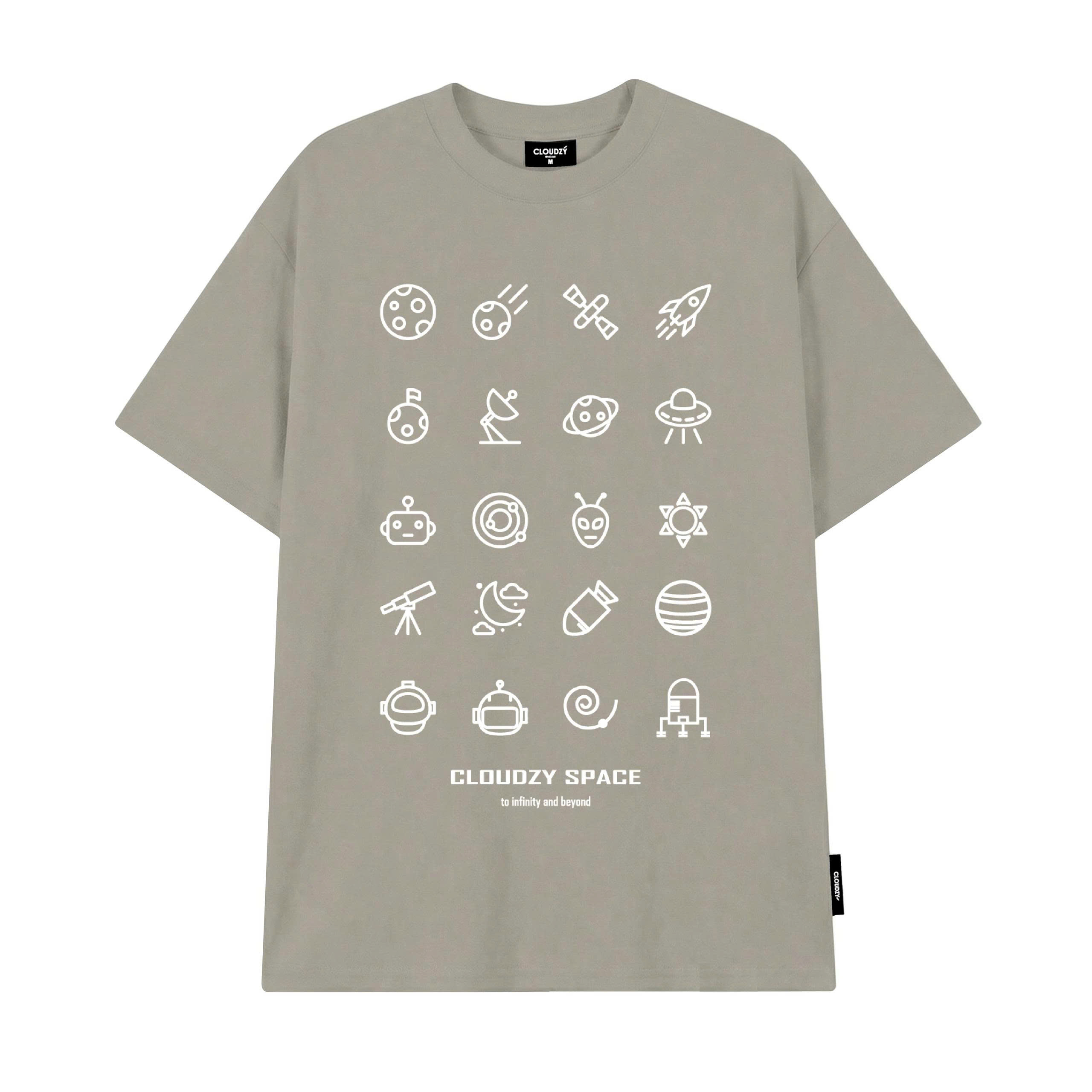 Áo phông nam nữ unisex tay lỡ thun form rộng basic local brand cổ tròn cotton oversize CLOUDZY SPACE