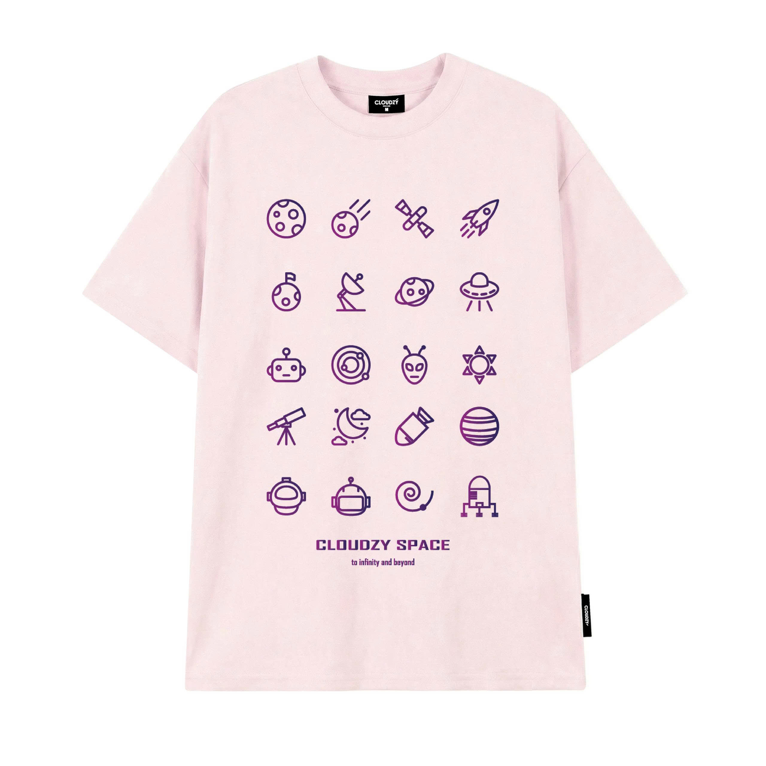 Áo phông nam nữ unisex tay lỡ thun form rộng basic local brand cổ tròn cotton oversize CLOUDZY SPACE