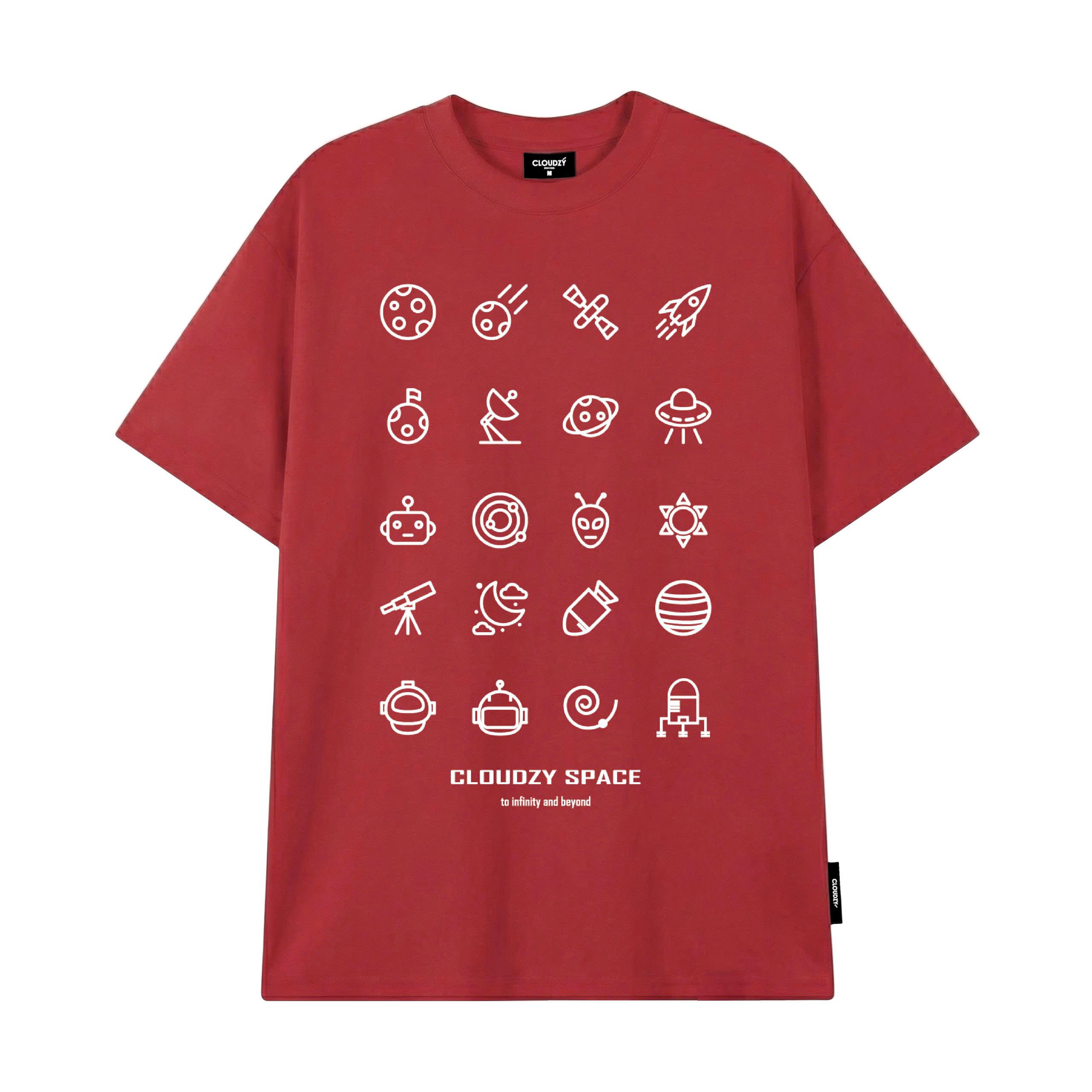 Áo phông nam nữ unisex tay lỡ thun form rộng basic local brand cổ tròn cotton oversize CLOUDZY SPACE