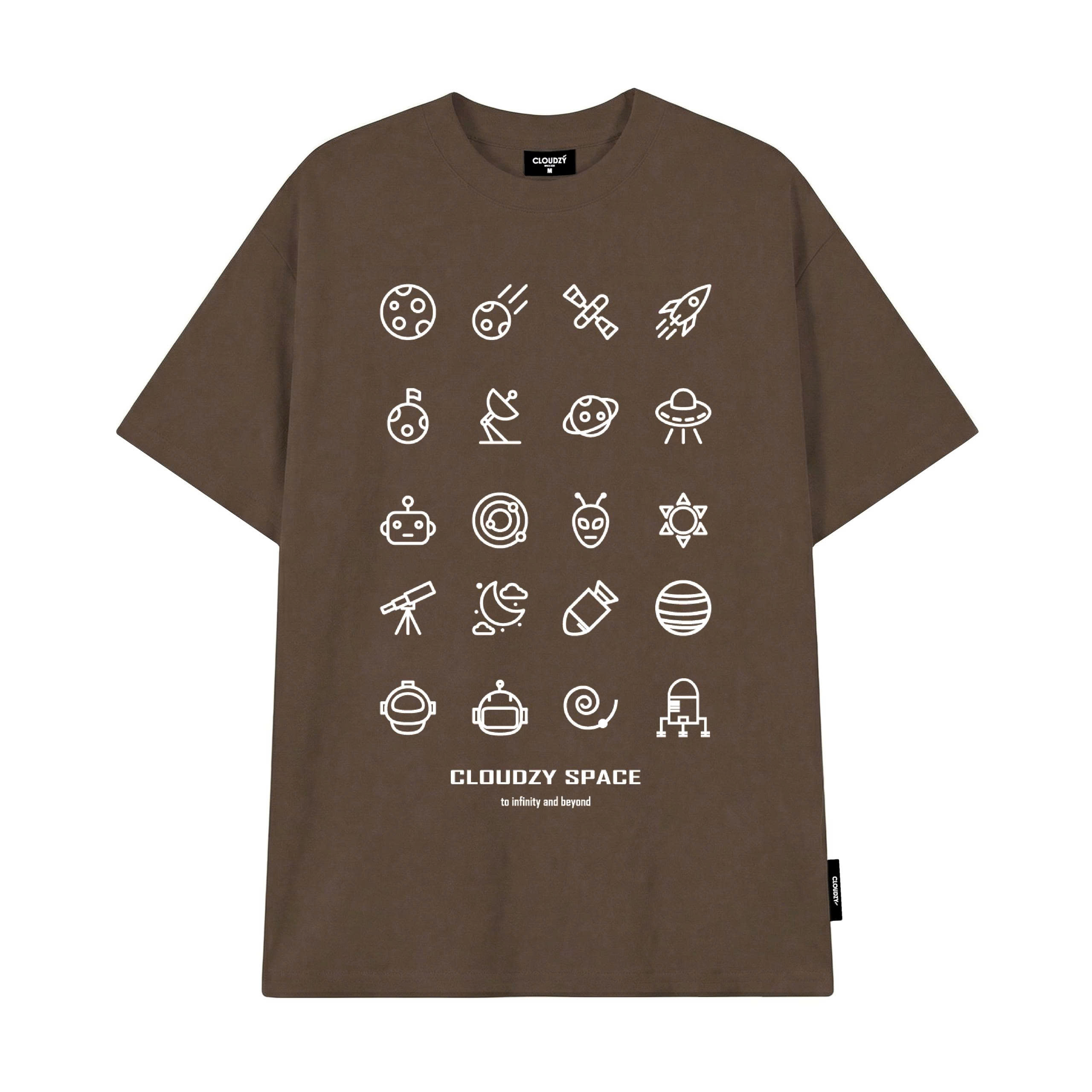 Áo phông nam nữ unisex tay lỡ thun form rộng basic local brand cổ tròn cotton oversize CLOUDZY SPACE