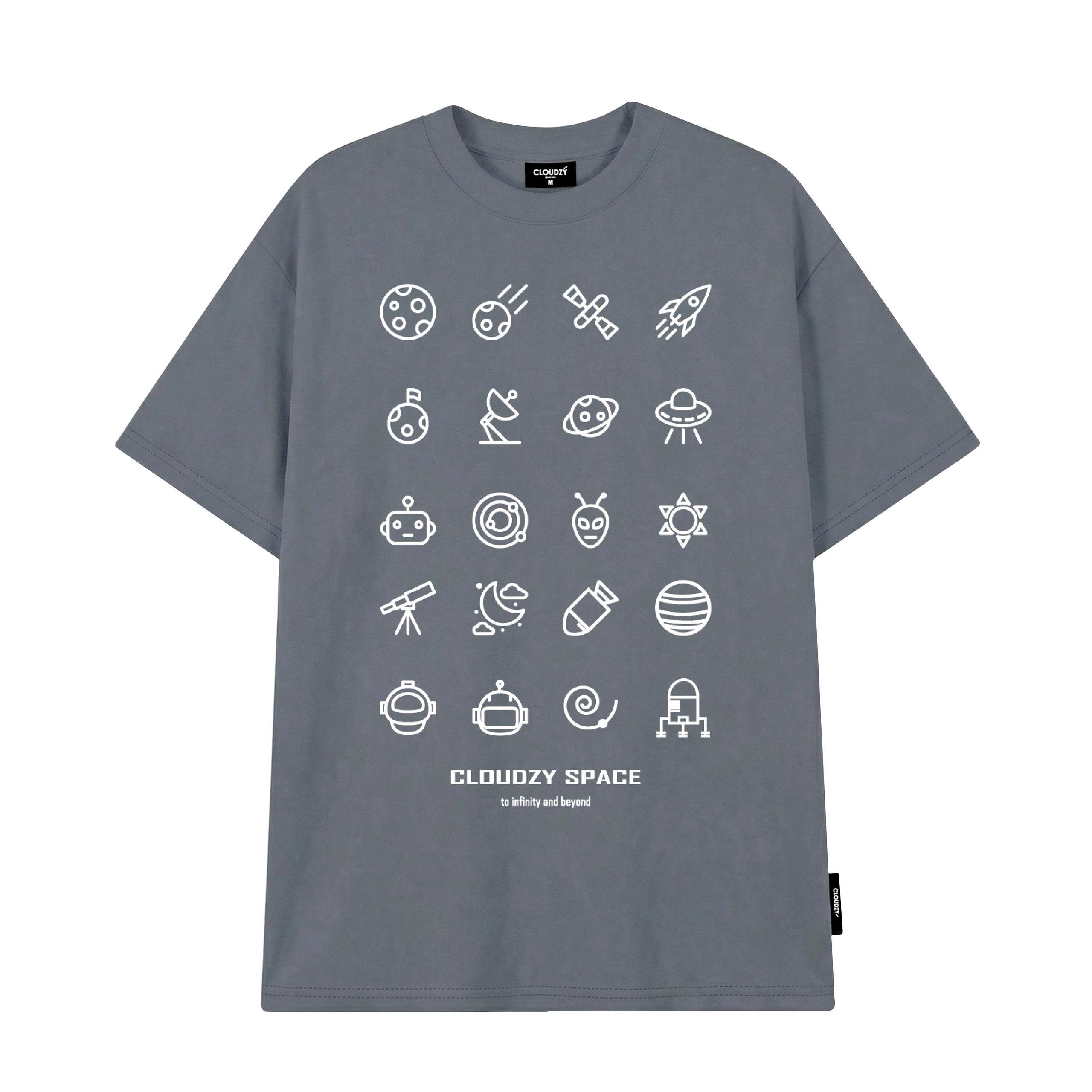 Áo phông nam nữ unisex tay lỡ thun form rộng basic local brand cổ tròn cotton oversize CLOUDZY SPACE