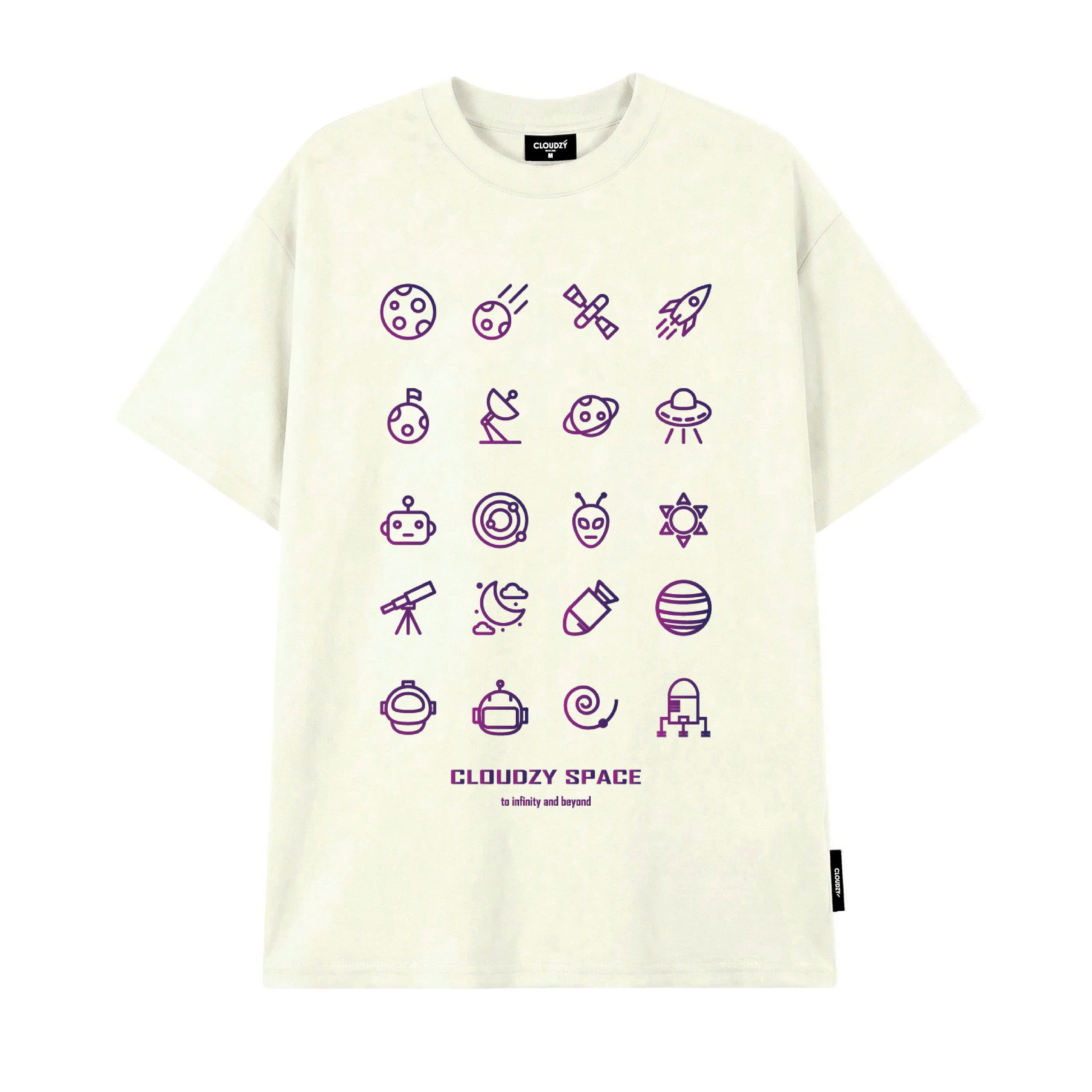 Áo phông nam nữ unisex tay lỡ thun form rộng basic local brand cổ tròn cotton oversize CLOUDZY SPACE