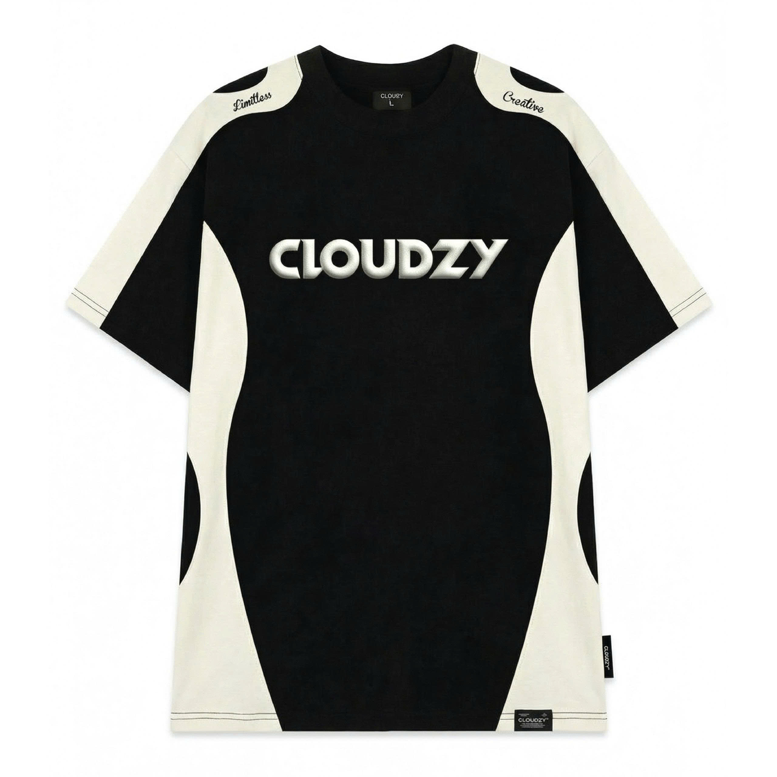 Áo thun phối unisex màu nam nữ tay lỡ phông phối màu form rộng basic theo trend local brand Cloudzy cổ tròn oversize SPY