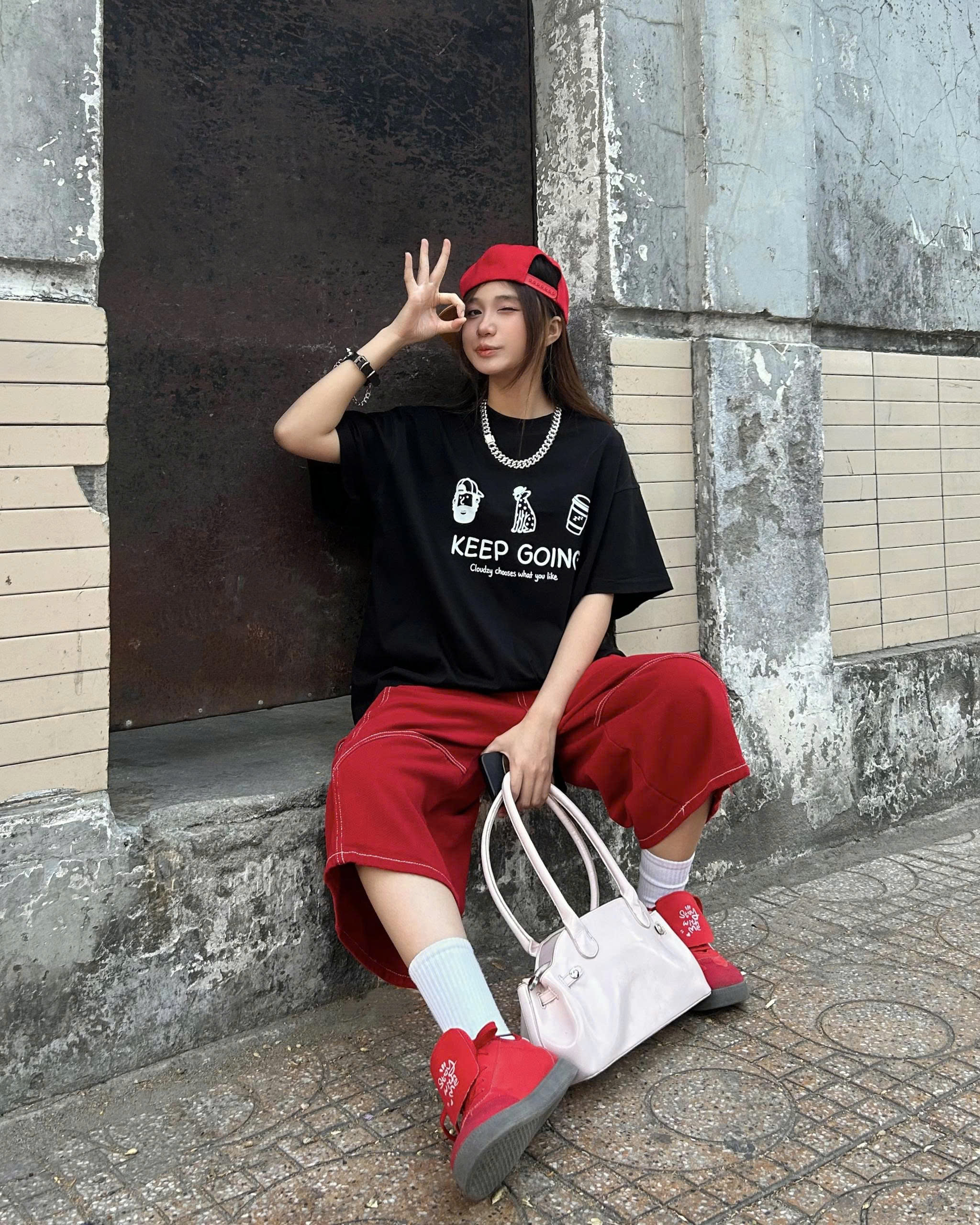 Áo thun boxy CLOUDZY in Keep Going 100% cotton 250gsm dày dặn áo phông nam nữ unisex local brand streetwear KEEP