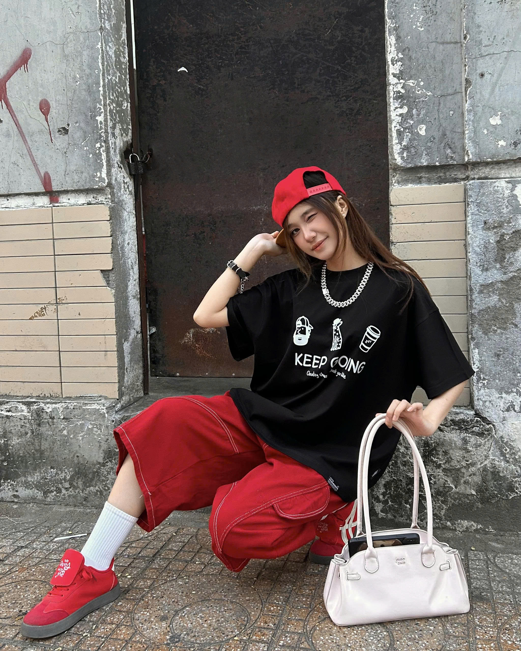 Áo thun boxy CLOUDZY in Keep Going 100% cotton 250gsm dày dặn áo phông nam nữ unisex local brand streetwear KEEP