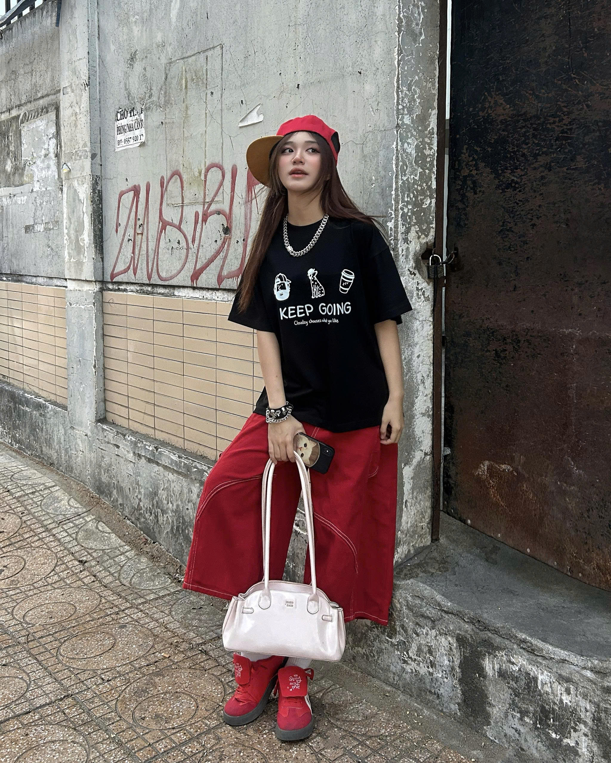 Áo thun boxy CLOUDZY in Keep Going 100% cotton 250gsm dày dặn áo phông nam nữ unisex local brand streetwear KEEP