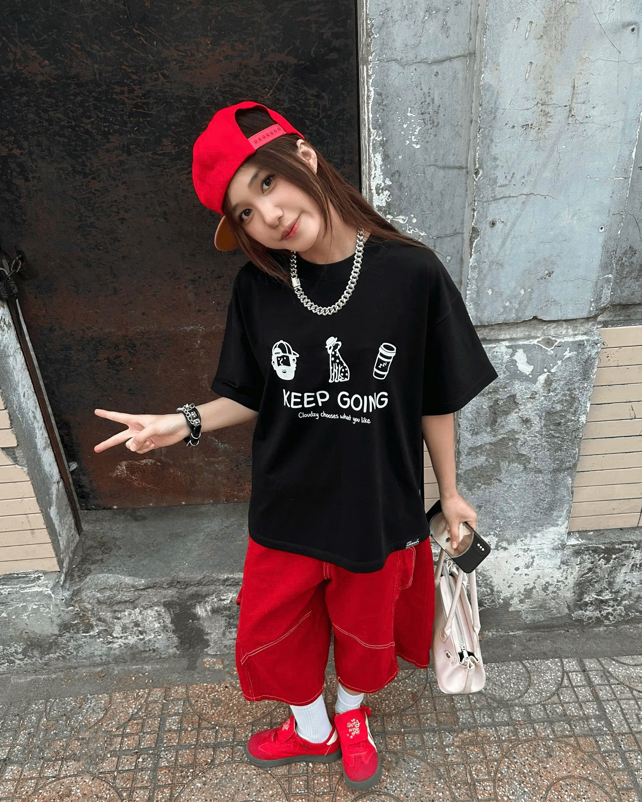 Áo thun boxy CLOUDZY in Keep Going 100% cotton 250gsm dày dặn áo phông nam nữ unisex local brand streetwear KEEP