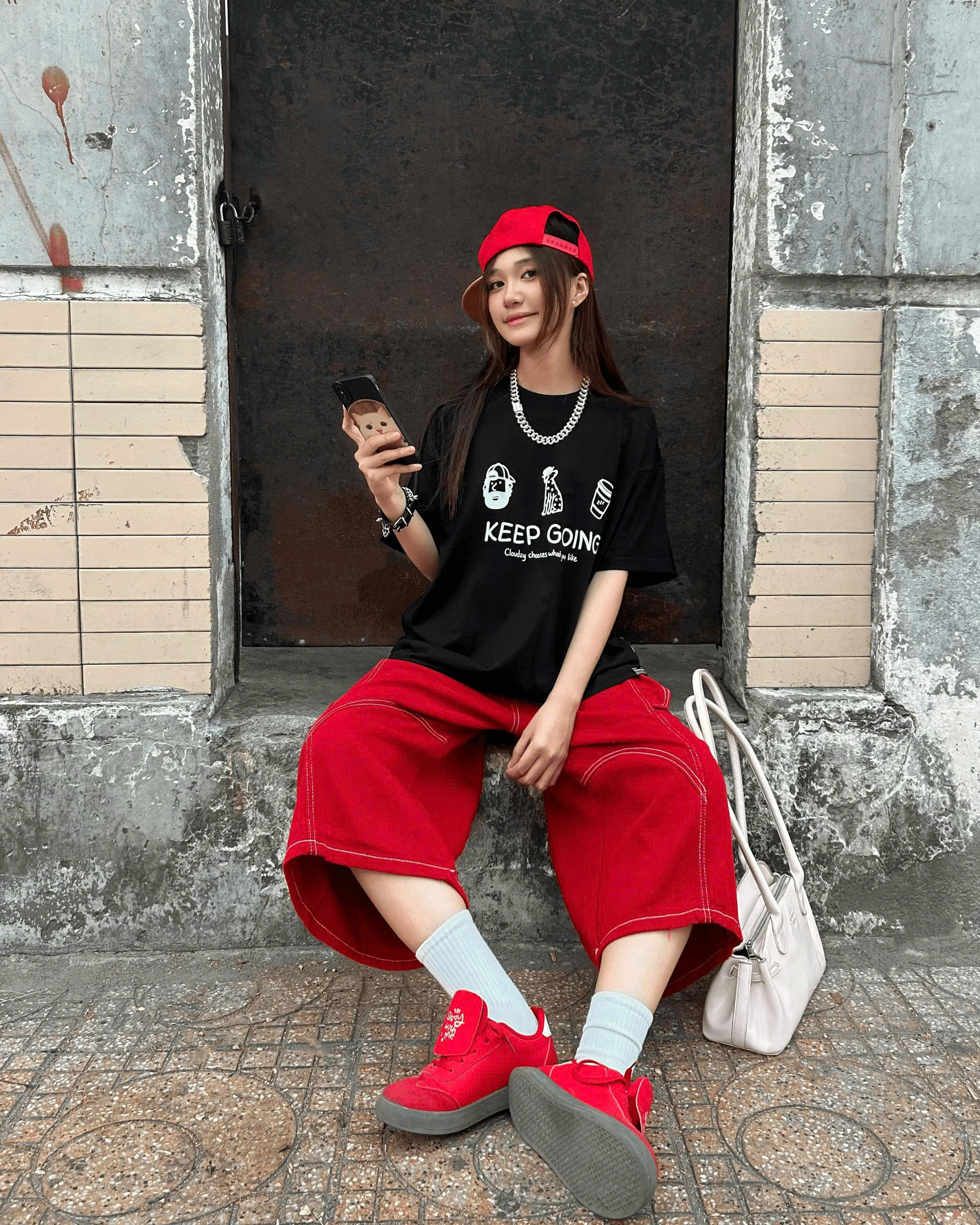 Áo thun boxy CLOUDZY in Keep Going 100% cotton 250gsm dày dặn áo phông nam nữ unisex local brand streetwear KEEP
