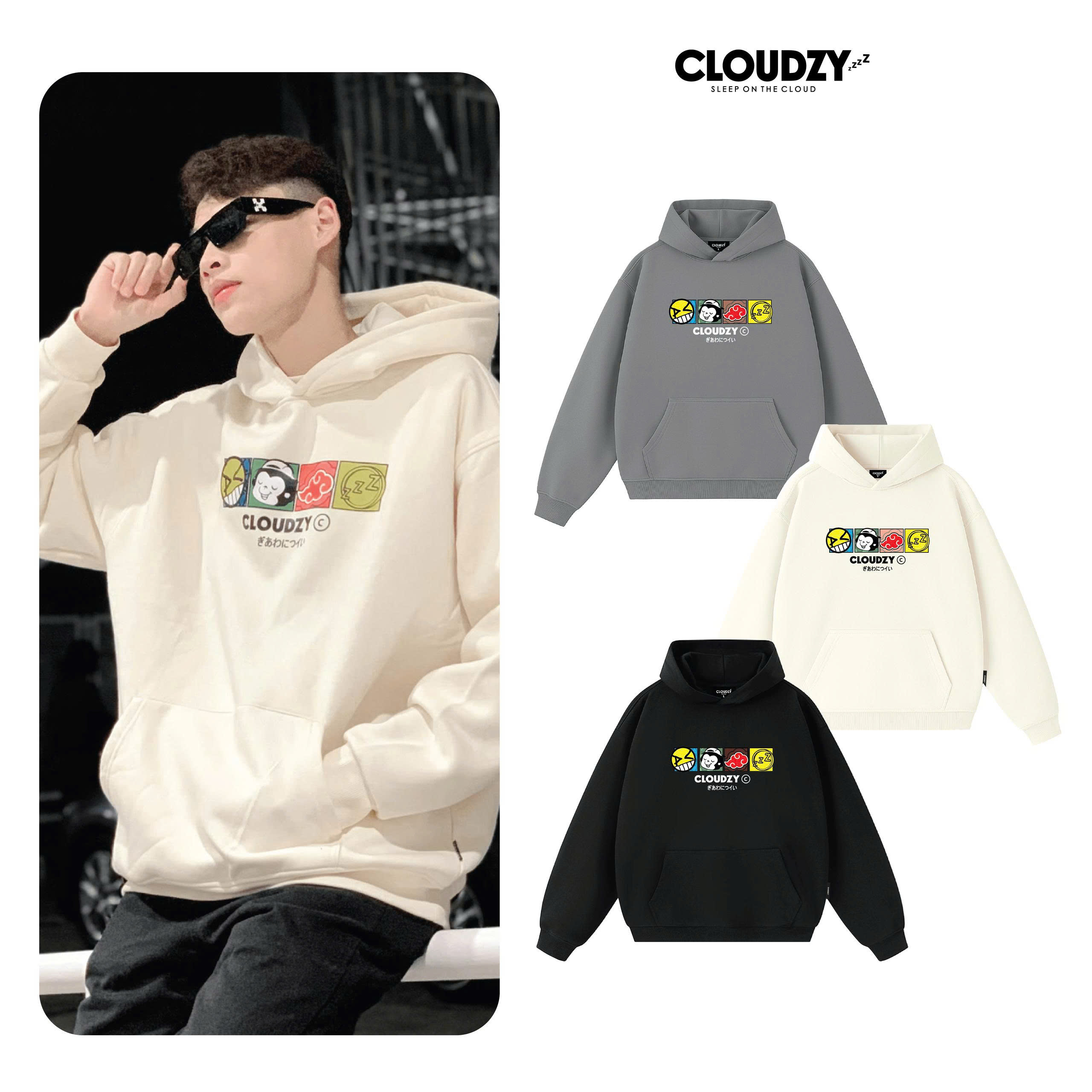 Áo khoác hoodie nỉ nam nữ form rộng oversize mũ to đầy dặn 2 lớp localbrand Cloudzy unisex TEAMMATE