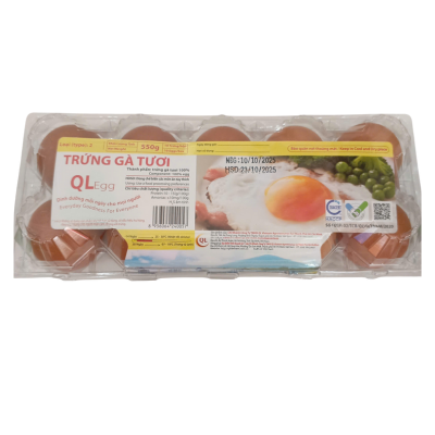 Trứng gà tươi QL 55g (hộp 10)
