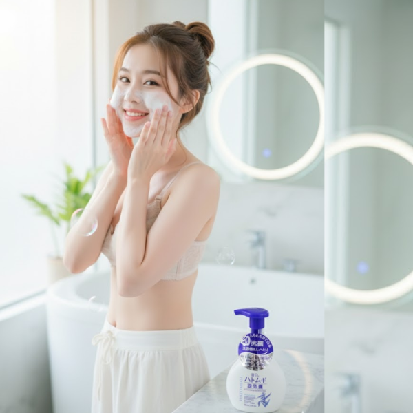Sữa rửa mặt Kumano Hatomugi tạo bọt và dưỡng ẩm 160ml