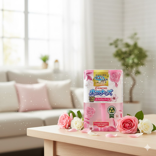 Dung dịch làm thơm phòng và đuổi muỗi Kincho 180 ngày (Hương hoa hồng)