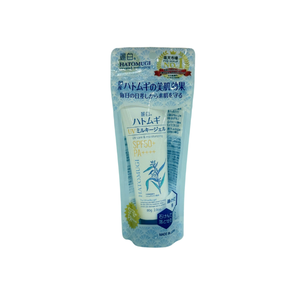 Kem chống nắng Kumano Yushi Reishiro Hatomugi UV Milky Gel SPF50 + PA ++++ 80g