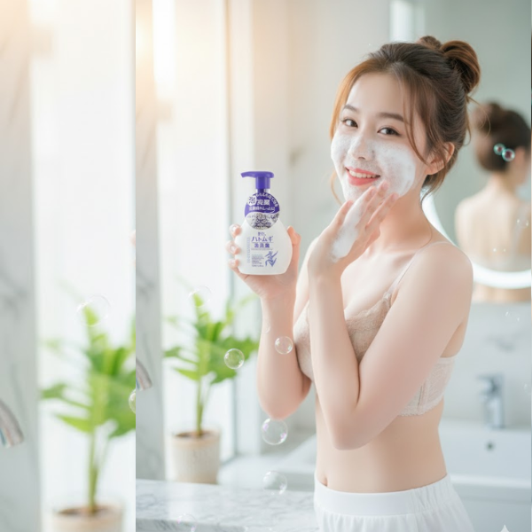 Sữa rửa mặt Kumano Hatomugi tạo bọt và dưỡng ẩm 160ml