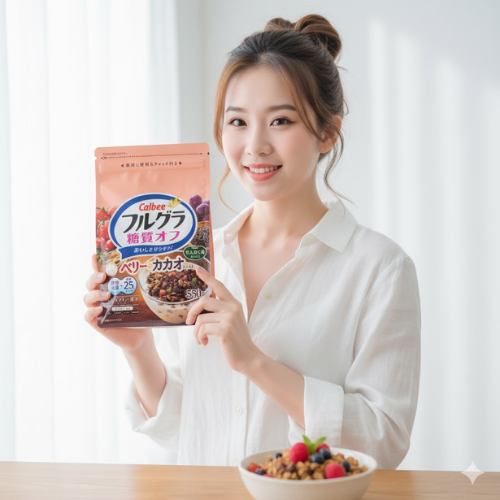Ngũ cốc Calbee ít đường vị hoa quả và cacao 550g