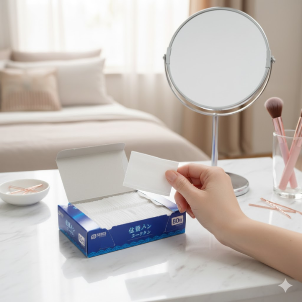 Bông tẩy trang S Select mềm mại, thân thiện với da hộp 80 miếng