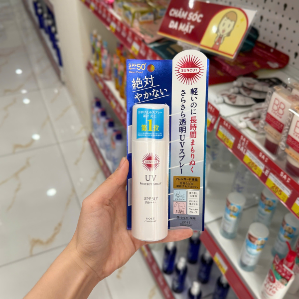 Xịt chống nắng Kose Suncut UV Protect Spray SPF50+PA++++ 60g