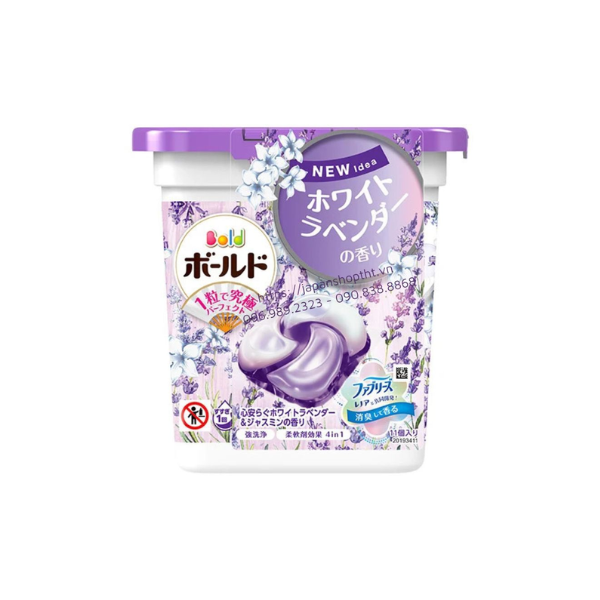 Viên giặt P&G Bold Gel Ball 4D màu tím 11 viên/hộp (tím-hương lavender)