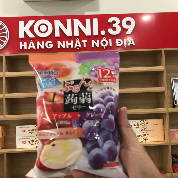 Thạch trái cây Orihiro vị nho và táo 240g