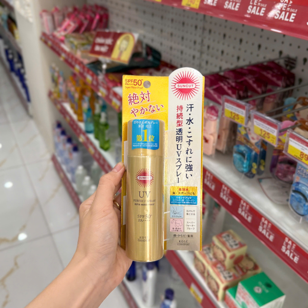 Xịt chống nắng Kose Suncut Super Waterproof Super Perfect UV SPF50+PA++++ 50g (2 loại) (Disney)