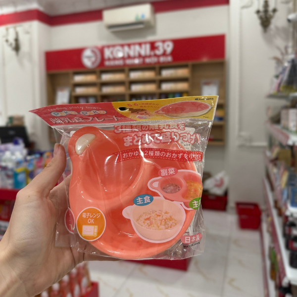 Bát ăn dặm chia ngăn Inomata - cam